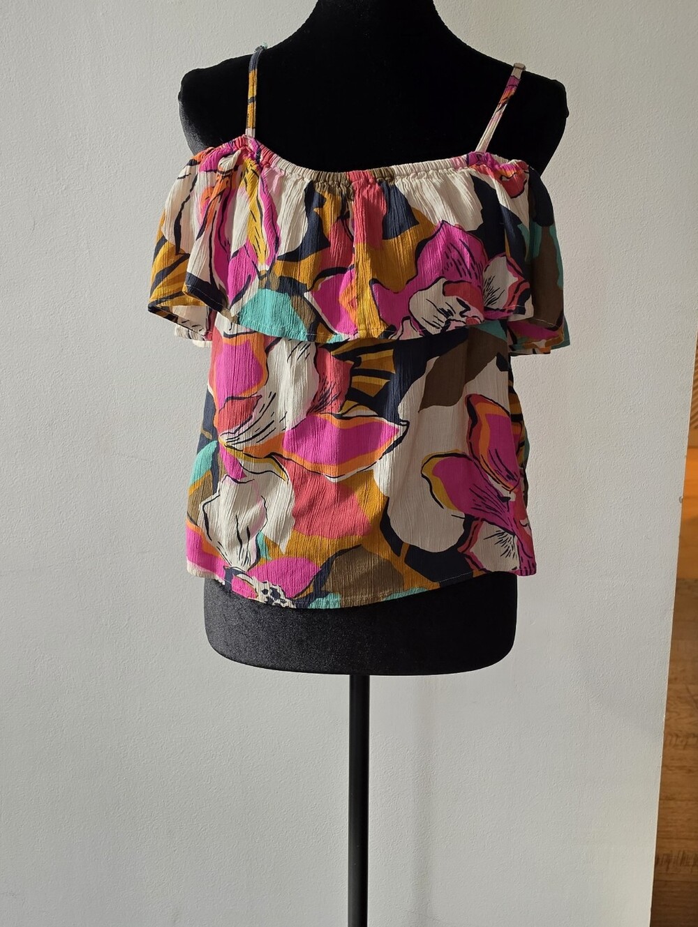 Billabong Pink Multi Floral Ruffle Camisole